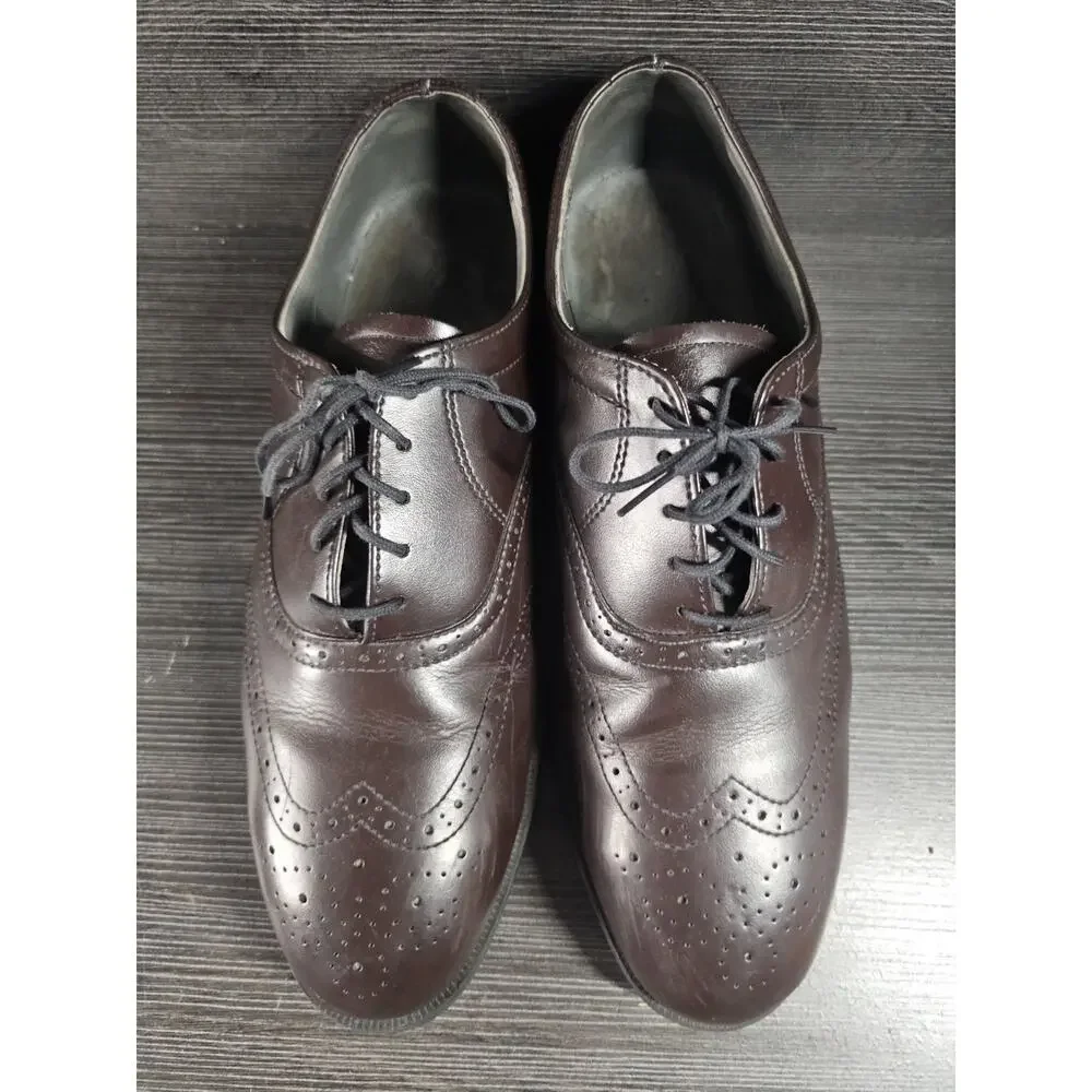RED WING Brown Leather Wingtip Shoes Safety Toe MENS 12 USA Lace Up 2413-05